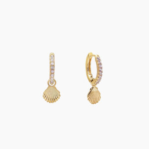 misha lam tidepool shell huggies earrings