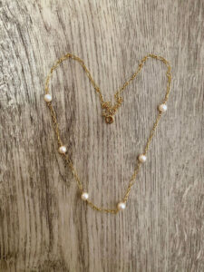necklace pearl gold chain